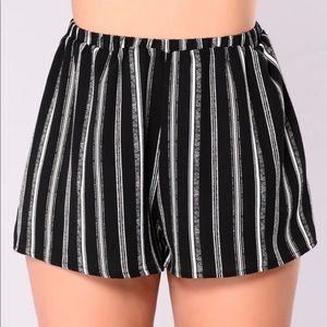 Black/White Striped Shorts